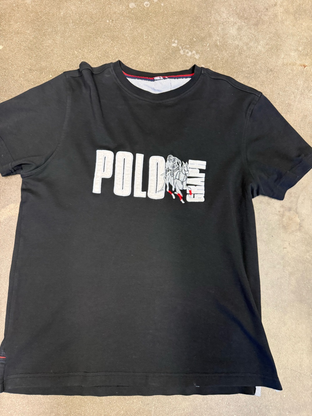 Polo by Polo graph Black Tee with Red & Navy Trim